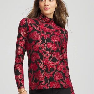 Chico's Touch of Cool Floral Foil Layering Tee